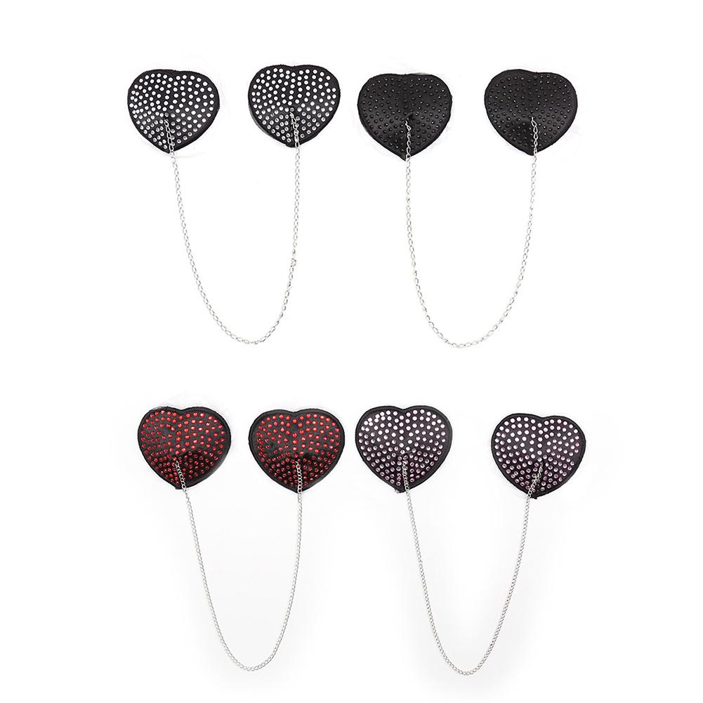 Sexy Silicone Sexy Silicone Crystal Nipple Cover with Metal Chain Pasties Bra for Nightclub Nipple Cover with Metal Chain Pasties Bra for Nightclub