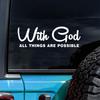 1 Pegatina para Coche con Dios Todo es Posible Pegatinas para Carrocería con Alfabeto Inglés