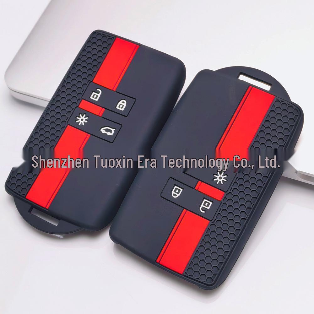 Wear-Resistant Honeycomb Silicone Key Cover for Renault Megane, Talisman, Koleos - Contrasting Colors