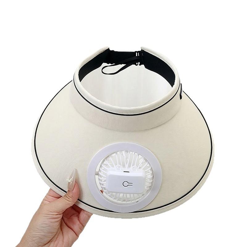 Fashion Outdoor Sun Protection Hat Summer Large Brim USB Charging Fan Sun Visor for Men and Women