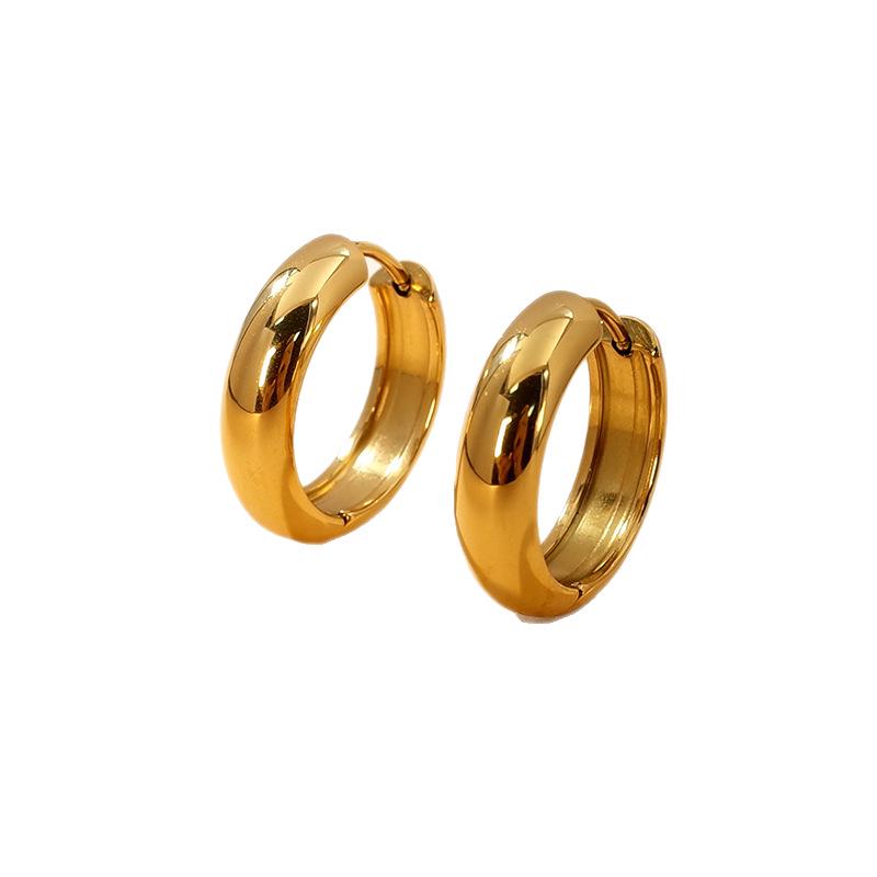 Trendy Titanium Steel Minimalist Hoop Earrings: Polished, Lightweight, Versatile, and Fashion-Forward for Men and Women