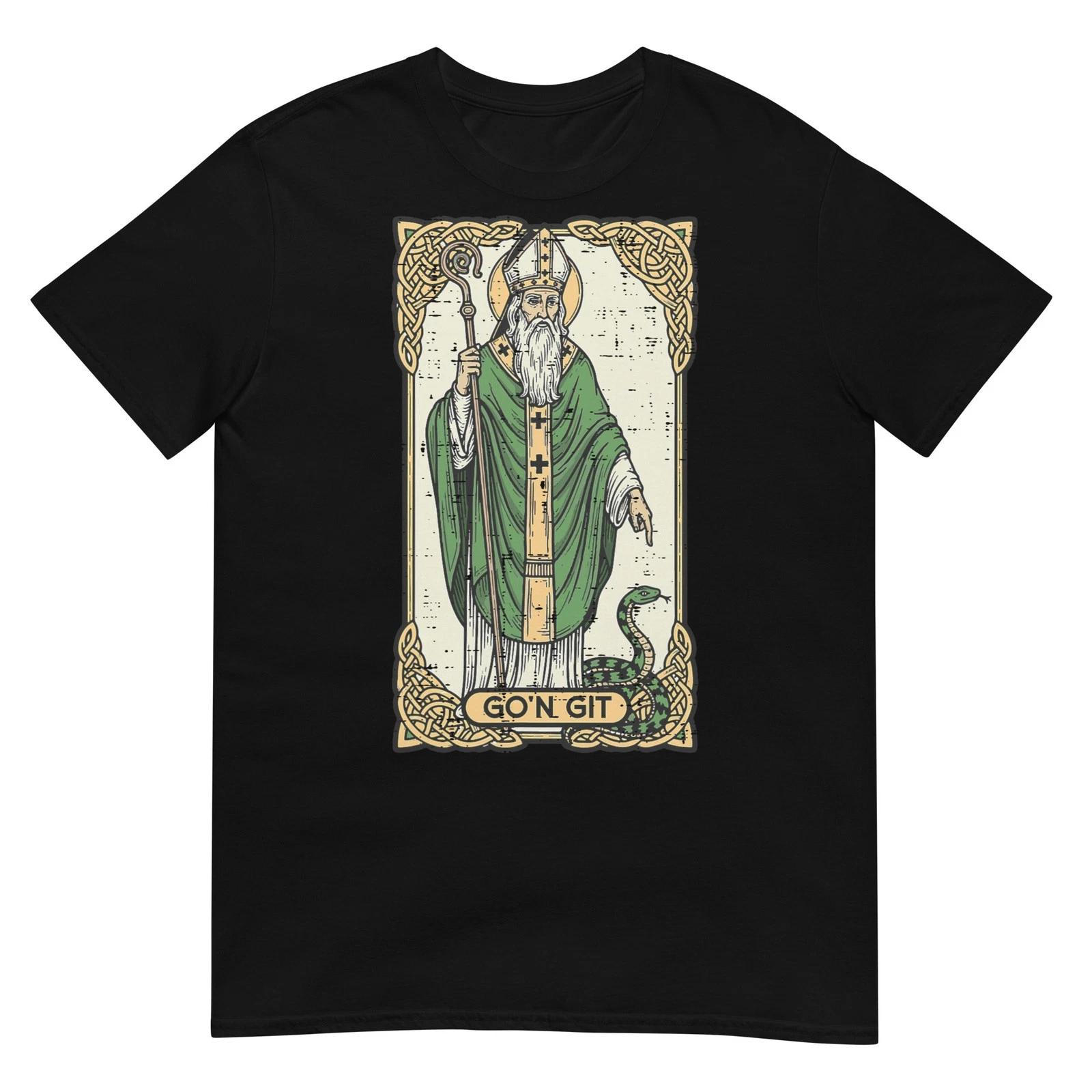 St Patrick Snake Gon Git Card Saint Pattys Men Women Kids T-Shirt L