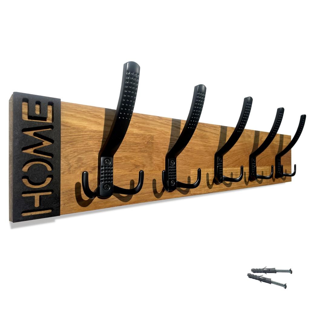 Modern Oak 60cm Wall-Mounted Clothes Hanger
