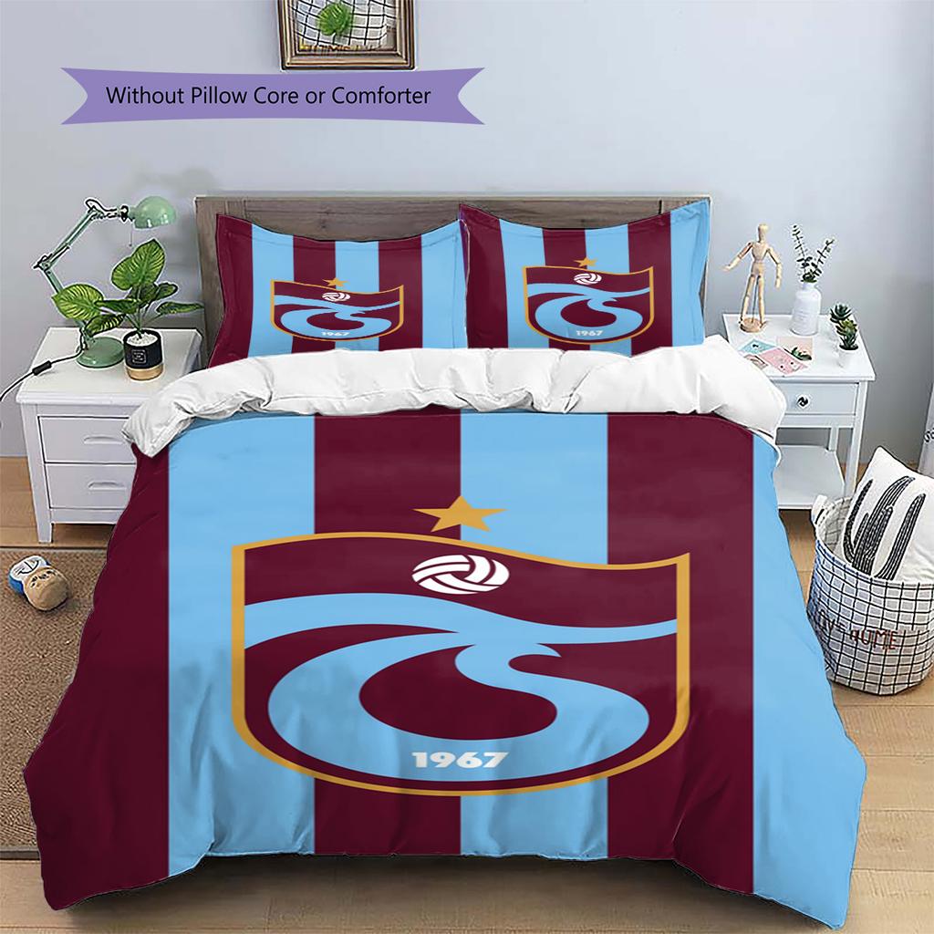 Trabzonspor Pattern Bedding Set Quilt Cover Pillowcase Home Decor Gift (1 * duvet cover + 2 * pillowcase, without core)