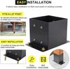 Heavy Duty Steel Fence and Deck Post Bracket Base