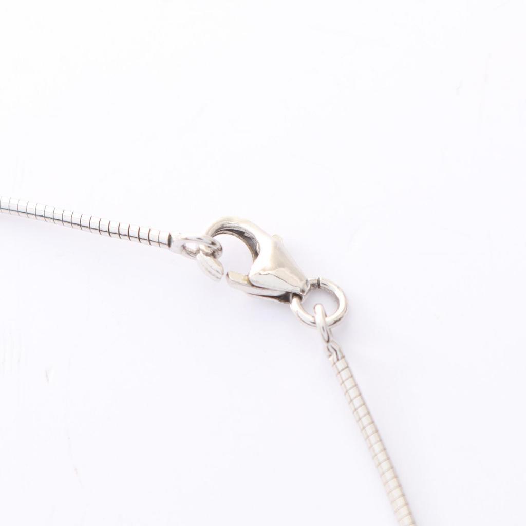Used HERMES Cardue Ash H-cube Necklace Stainless Steel Silver Black Used
