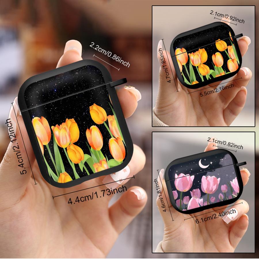 Kopfhörer Hüllen Abdeckung Case Für Airpods 3 4 Pro3 1 2 Pro2 Pro Nacht-Tulpen