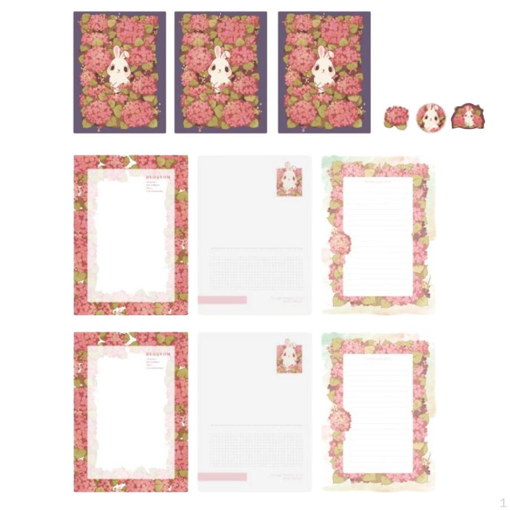 Elegant Floral Stationery Set with Lined Sheets and Matching Envelopes