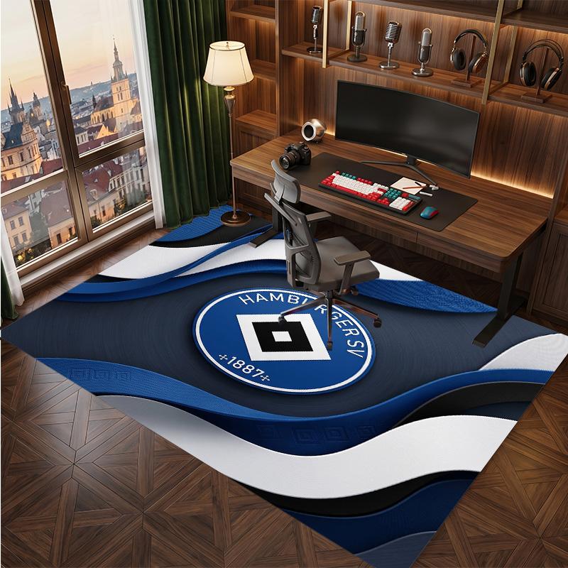 Tappeto in Velluto di Cristallo con Stampa Calcio Hamburger SV, Comodo Assorbente d'Acqua Antiscivolo Tappeto per Pavimenti Interni