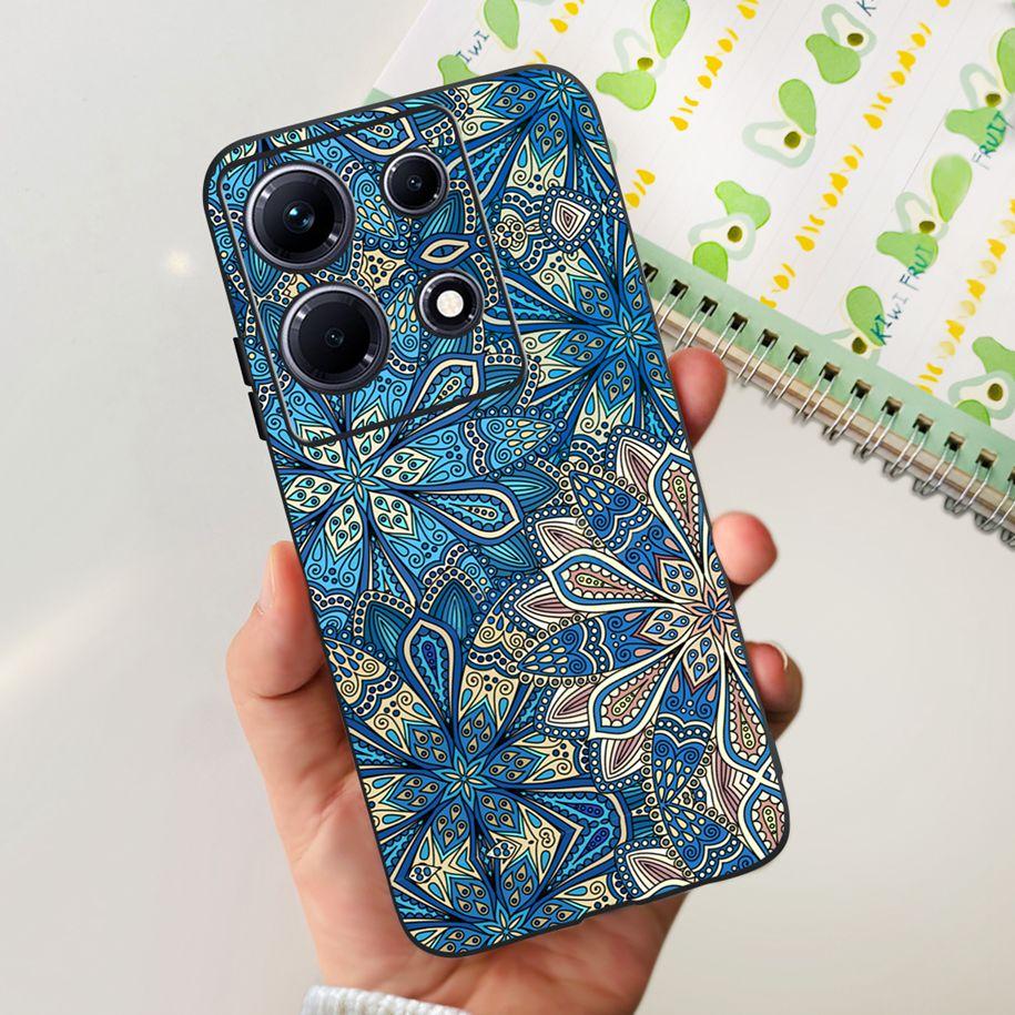 For Infinix Note 30i Case Stylish Flower Black TPU Shockproof Bumper For Infinix Note 30 Pro X678B Phone Cover Note 30 5G Fundas