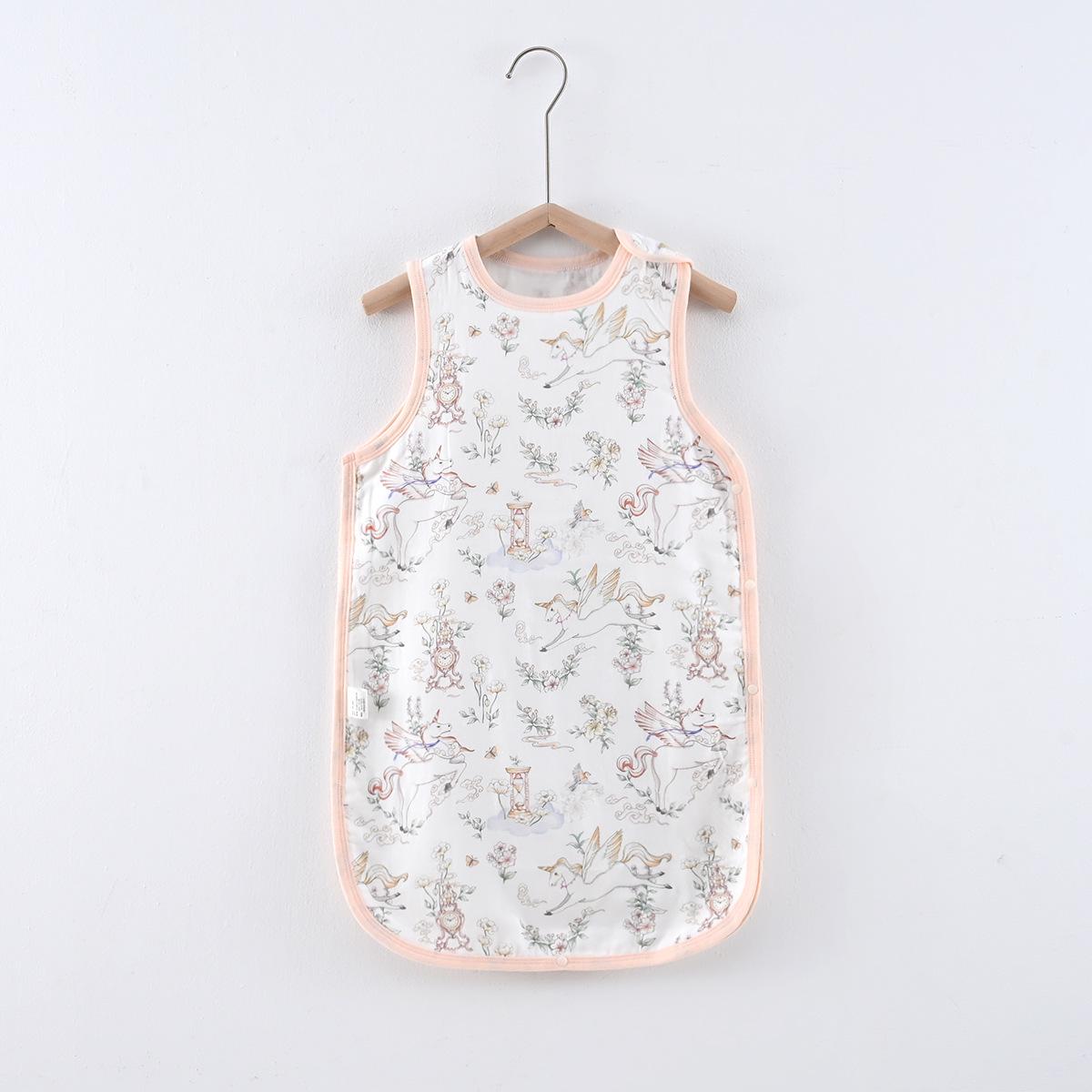 Baby Summer Sleep Sack: Bamboo Cotton Gauze, Sleeveless, Anti-Kick Quilt for Air-Conditioned Rooms