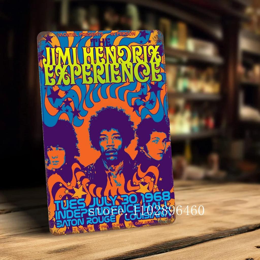Jimi Hendrix Metal Plaques & Signs Wall Decor Vintage Tin Signs Captain Metal Poster Decor for Bar Pub Club Wall Decoration