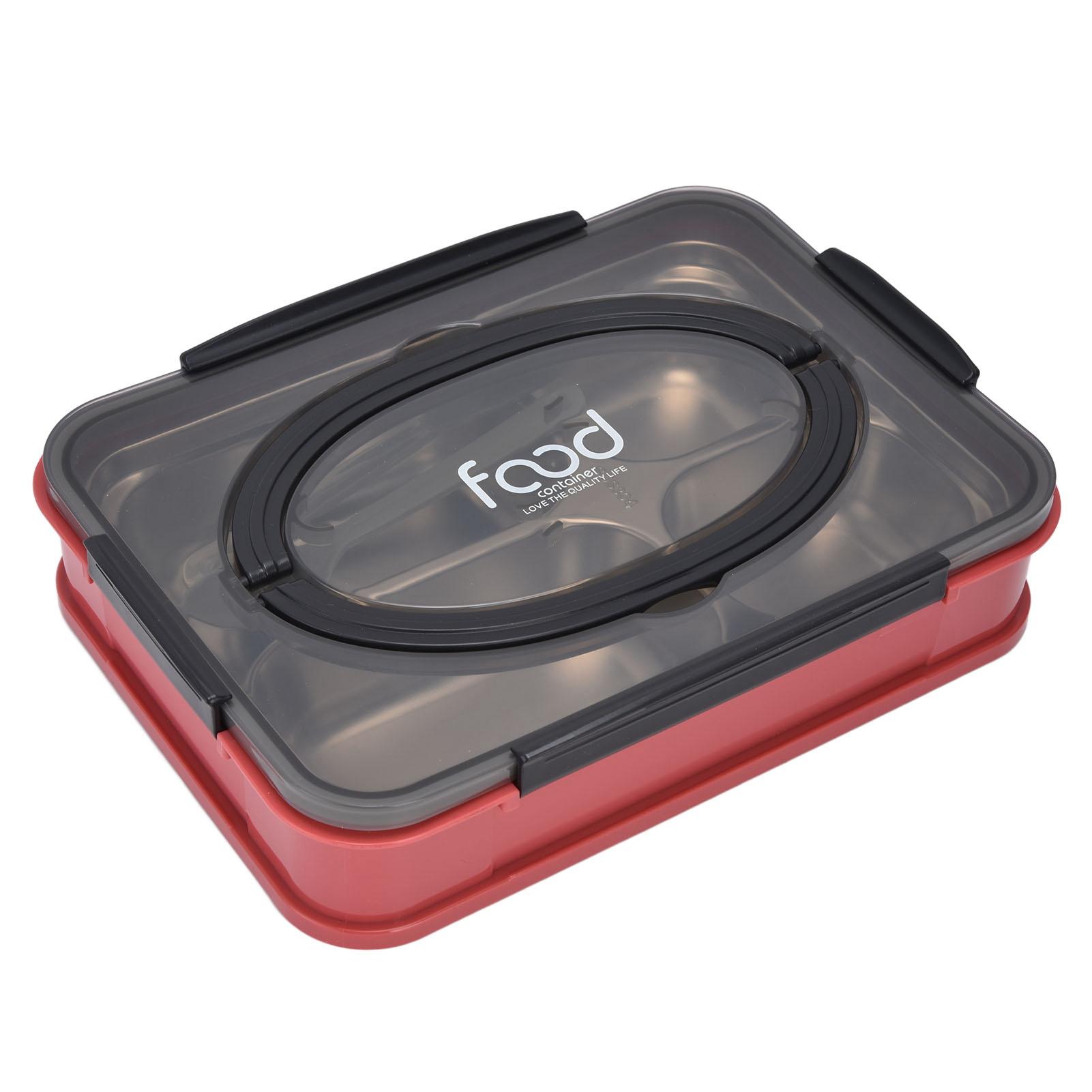 

Multifunctional Stainless Steel Divided Dinner Tray Food Plate for Students School CanteenHawthorn Red (4 Compartments ) L