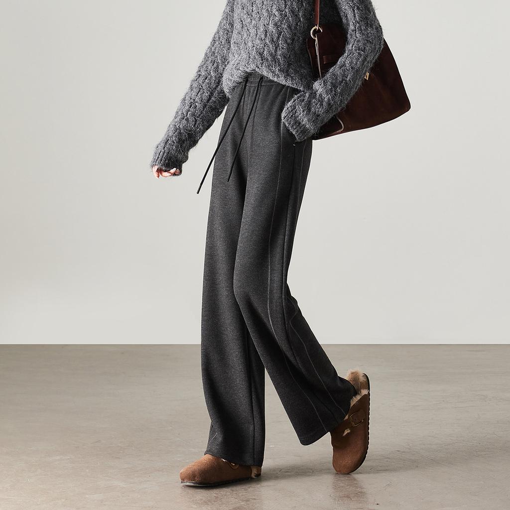 Tight Waistband, Thickened Casual Wide Leg Pants for Women In Winter 2025, Fashionable, Loose and Versatile, Slimming and Floor Hugging Pants