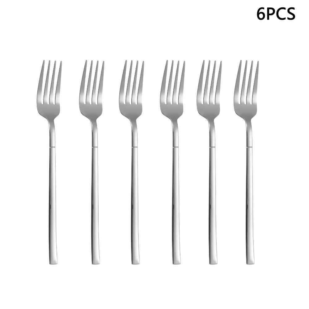 4/6/16/24 Silver Stainless Steel Tableware Set Steak Knife Dinner Fork Soup Spoon Dessert Spoon Suitable for Family Parties