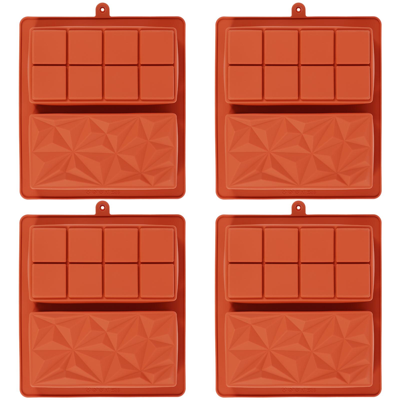 

4 шт. Дубайская шоколадная форма для плитки, фисташковая шоколадная плитка, толстая силиконовая форма для заливки батончиков, форма для большой шоколадной плитки для заливки