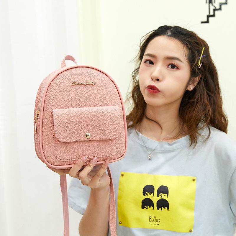 Women's Change Double Shoulder Bag Summer and Autumn New School Style Shell Lychee Pattern Shoulder Bag