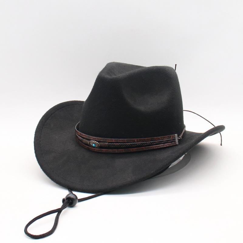 Hot Sale Fashion Felt Hat Outdoor Western Cowboy Hat Felt Hat Jazz Hat Men's and Women's Top Hat Hat