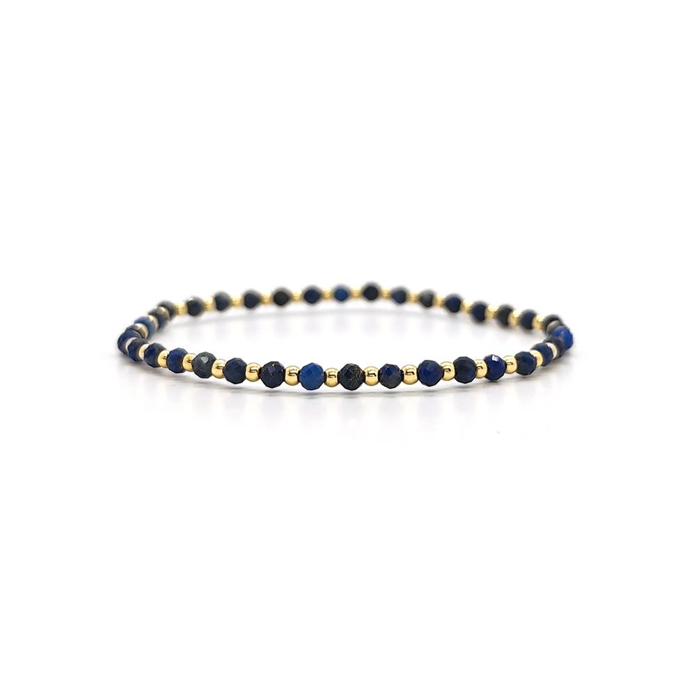 Vlen Boho Natural Stone Beaded Bracelets for Women 18K Gold Plated Bead Stretch Stackable Bracelets Bohemian Beach Jewelry Gifts 17.5cm