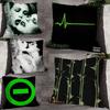 Green T-Type O N-Negative Pillow Case For Sofa Decor Car Office Room Printing Cushion Cover Decorations and Protector