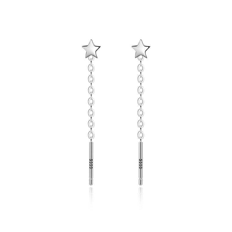 

Звездные ушные кабели и серьги для пирсинга ушей Не нужно снимать длинные серьги Пятиконечная звезда Универсальное украшение для женщин