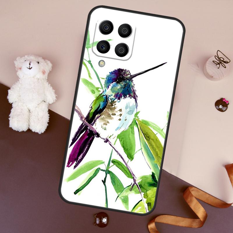 Kolibri och Blommor Fodral För Samsung Galaxy M36 M55 M35 M15 M56 M16 M54 M14 M34 M31 M11 M13 M53 M12 M32 M52 M06