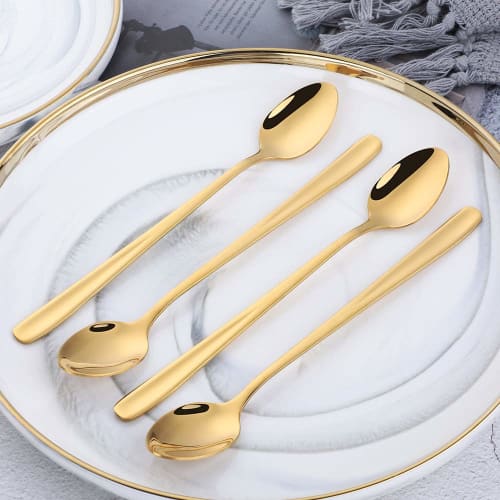 Buyit Parfait Spoons, Long Spoons, Shaved Ice Spoons, Set of 5, 20cm, High-Quality 18/10 Stainless Steel, Mirror Finish, Dishwasher Safe, Available In