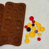 YIMINGMOLD 2Pcs Button Silicone Chocolate Molds For Chocolate Candy