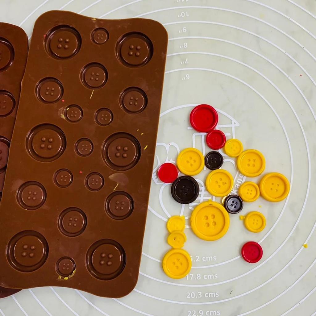 YIMINGMOLD 2Pcs Button Silicone Chocolate Molds For Chocolate Candy