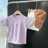 Girls Cotton Cartoon T Shirt Summer Loose Short Sleeve Top Baby Breathable Printed Tee