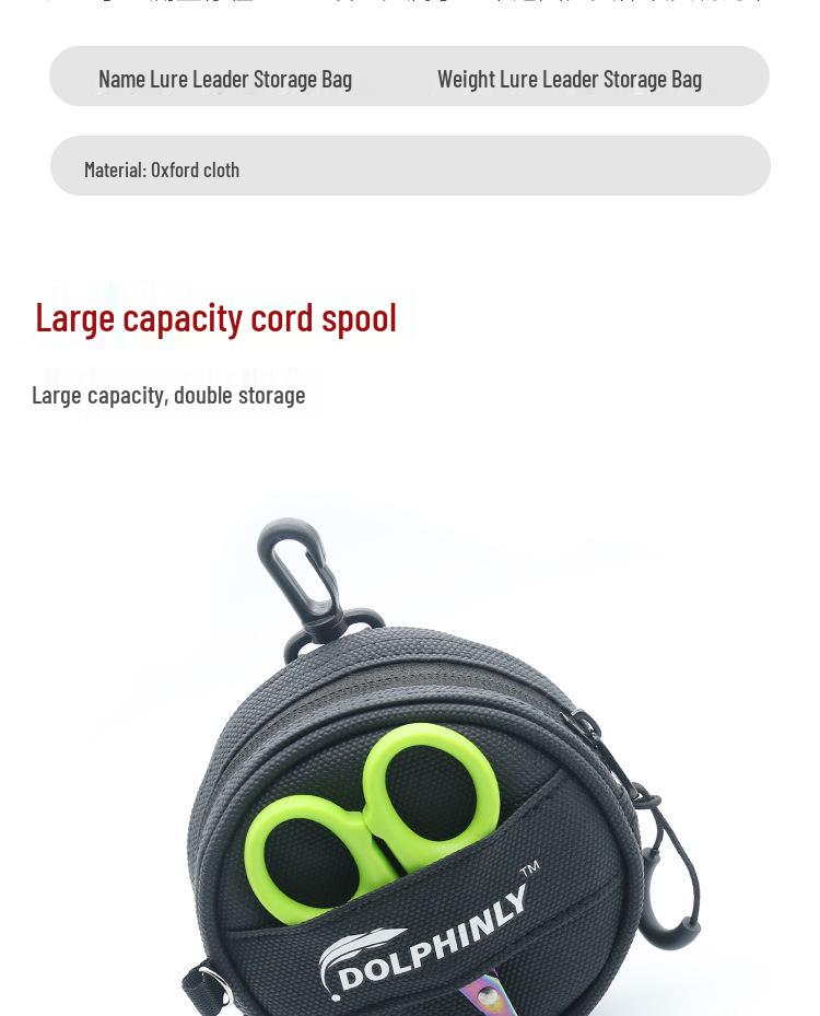 Multifunktionale Köder-Vorfach-Tasche mit Aufbewahrung für PE- und Carbon-Schnur, Schere und Lanyard