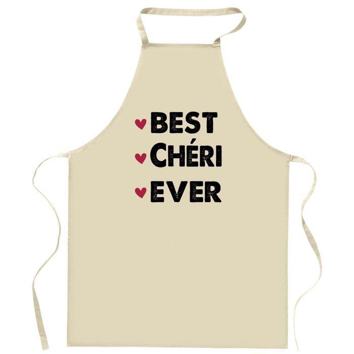 Tablier de cuisine - CHERI Best Ever - Impression bretonne - Coton résistant - Impression française