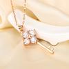 Hot-selling Seiko flash diamond four-leaf clover key necklace raw temperament advanced elegance personalized collarbone chain