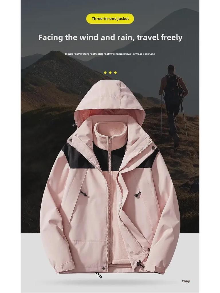 Men's and Women's Windproof, Waterproof, and Oil-Resistant Thickened Mountaineering Jacket for Autumn and Winter