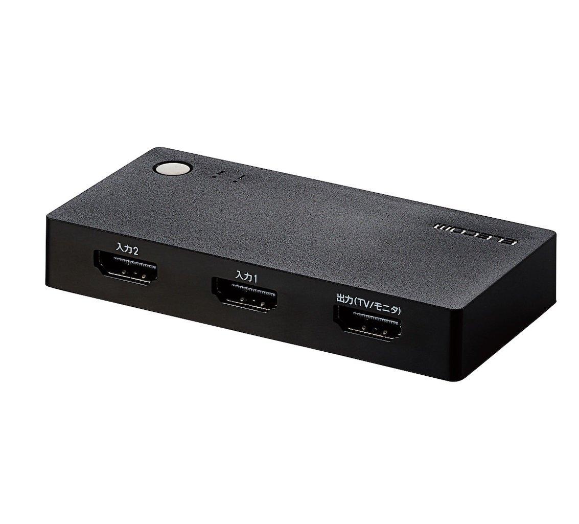 

ELECOM HDMI Switcher with 2 Inputs 1 Output Switching Cableless Model Black [Compatible PS4/PS3/Switch] Automatic/Manual DH-SWL2CBK чорний