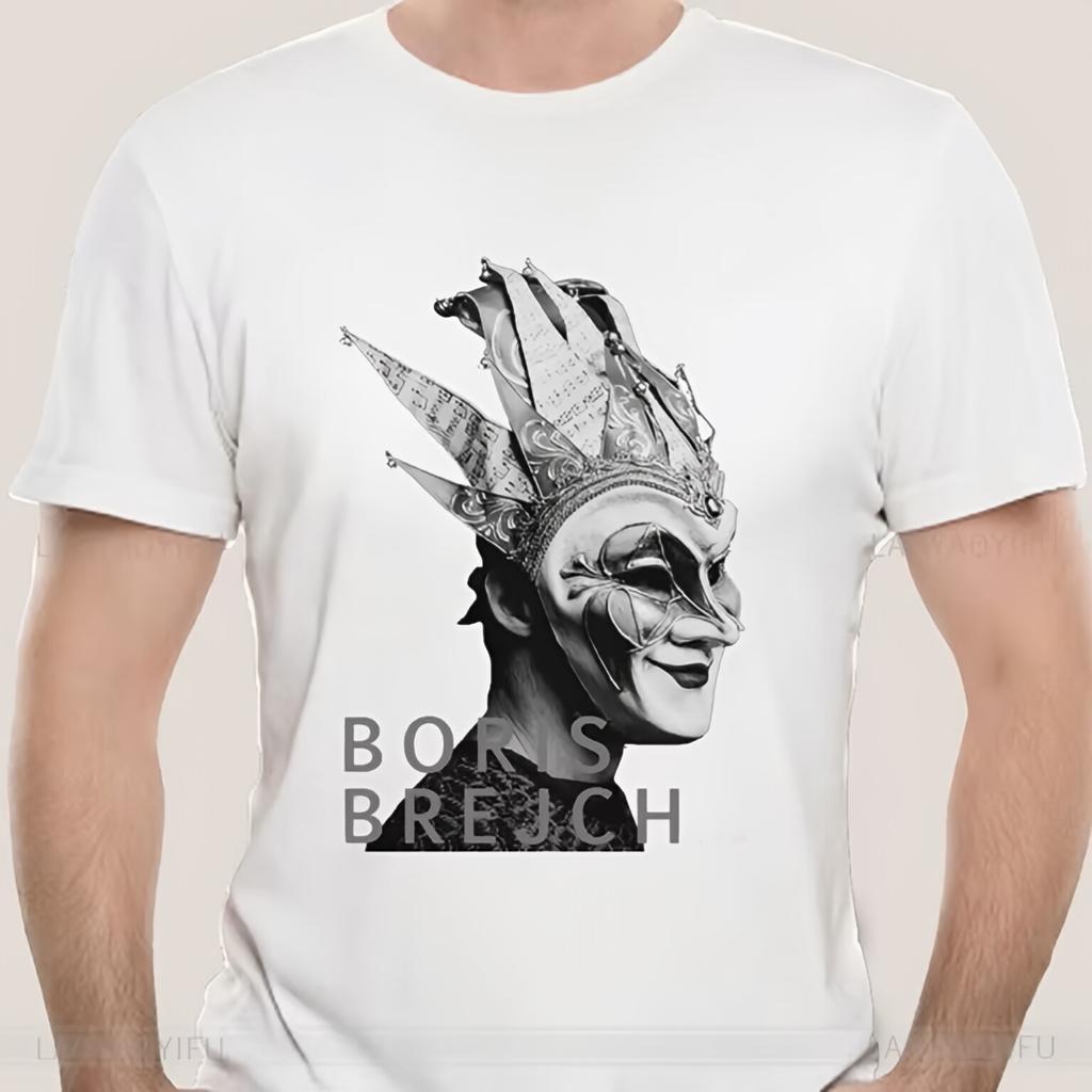 Lässiges Boris Brejcha DJ Masken T-Shirt Cooles Kurzes Herren Damen T-Shirt Männlich Hip-Hop Sommermode Hipster Ärmel Top