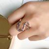 Wbmqda Unique Colorful Zircon S Shape Geometric Ring For Women 585 Rose Gold Color  Personalized Jewelry Accessories