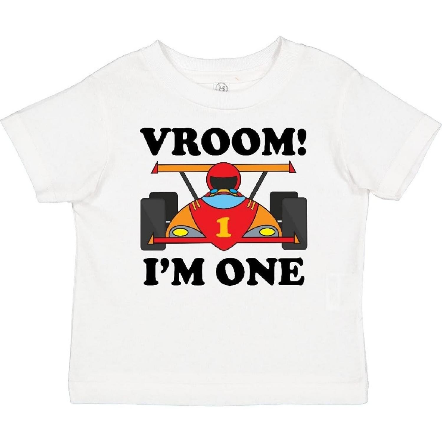 inktastic 1st Birthday Racing Car Boys Baby T-Shirt XXXXXL белый