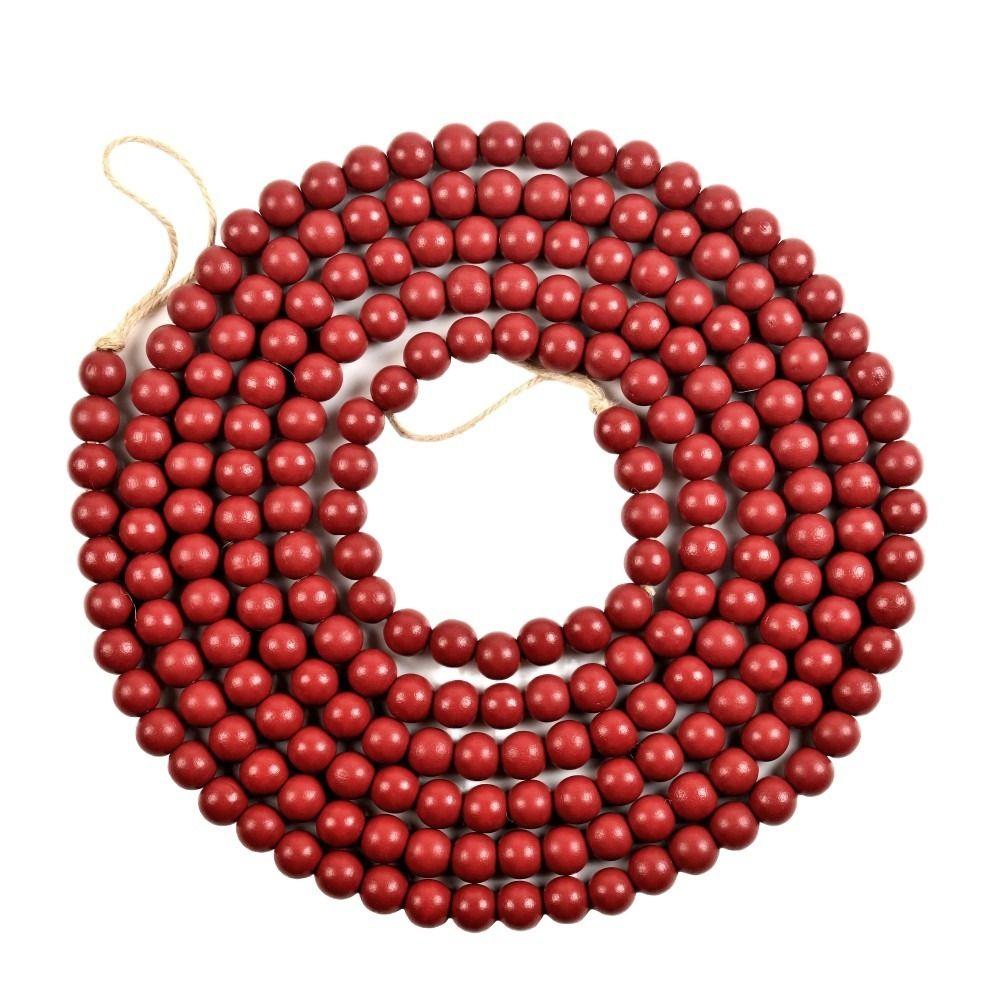

Round Christmas Tree Wooden Bead Red Christmas Tree Decorations Xmas Tree Bead Ornaments Christmas 142cm темно-красного