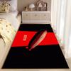 Zeppelin Graphic Red & Black Design Non-slip rug suitable for living room and bedroom sofas.