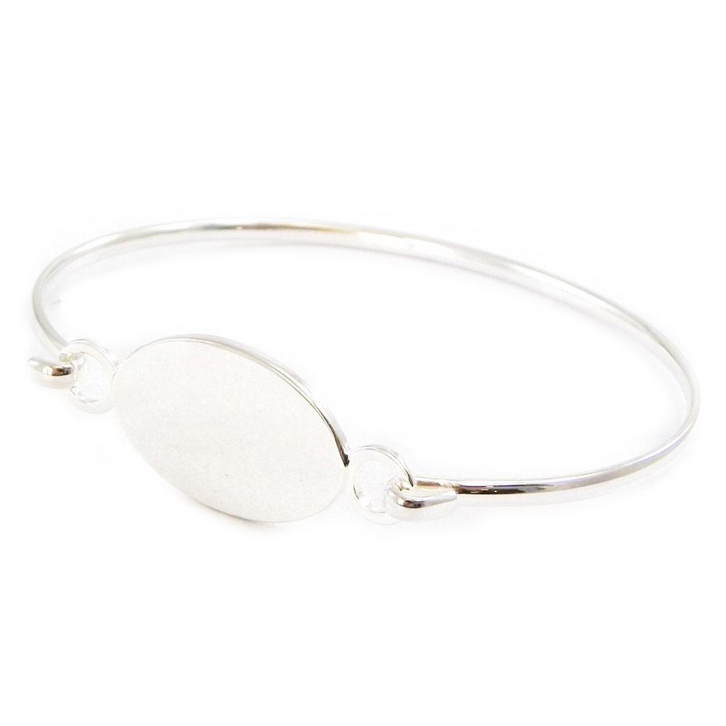 Les Trésors De Lily [G7885] - Silver 'Identity' Silver Bracelet (oval) - 62 Mm 25x15 Mm