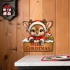 Warm Atmosphere Wall Art Decor Christmas Wooden Pendant, Decorative Reindeer/Santa Claus/Gnome Pattern Hanging Sign, Welcome Sign with Weather