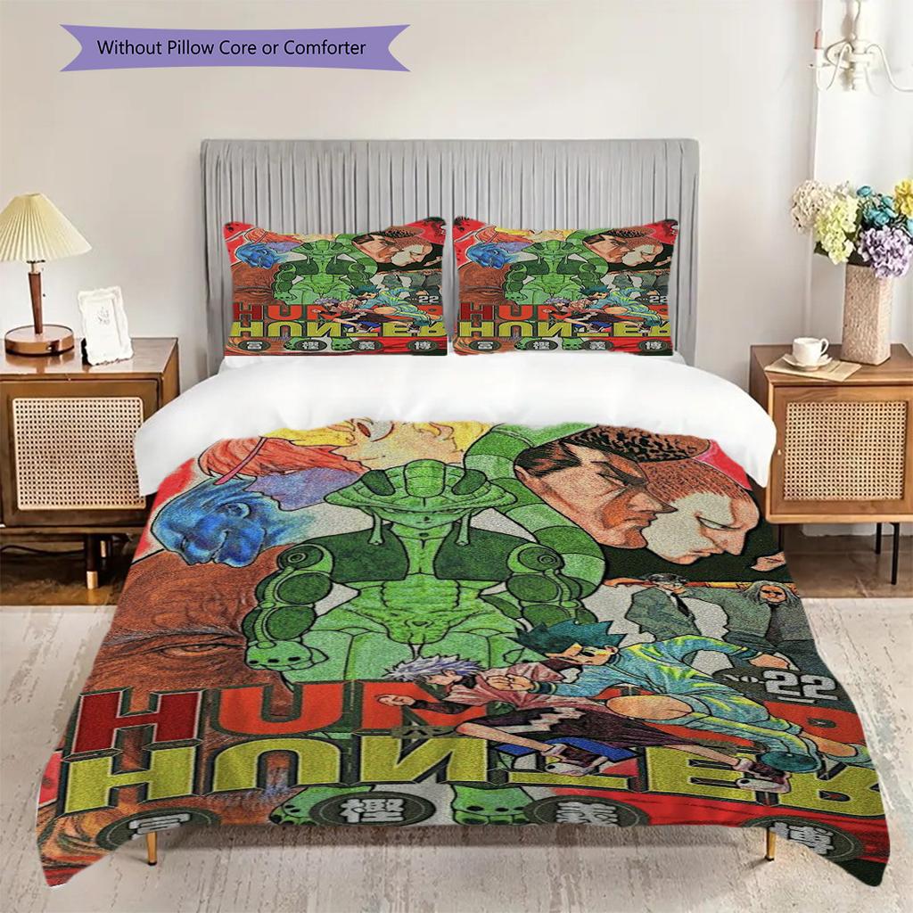 Gon Freecss Adventure Bedding 1 Duvet Cover 2 Pillowcase Without Core Soft And Comfortable Duvet Cover And Pillowcase Gift
