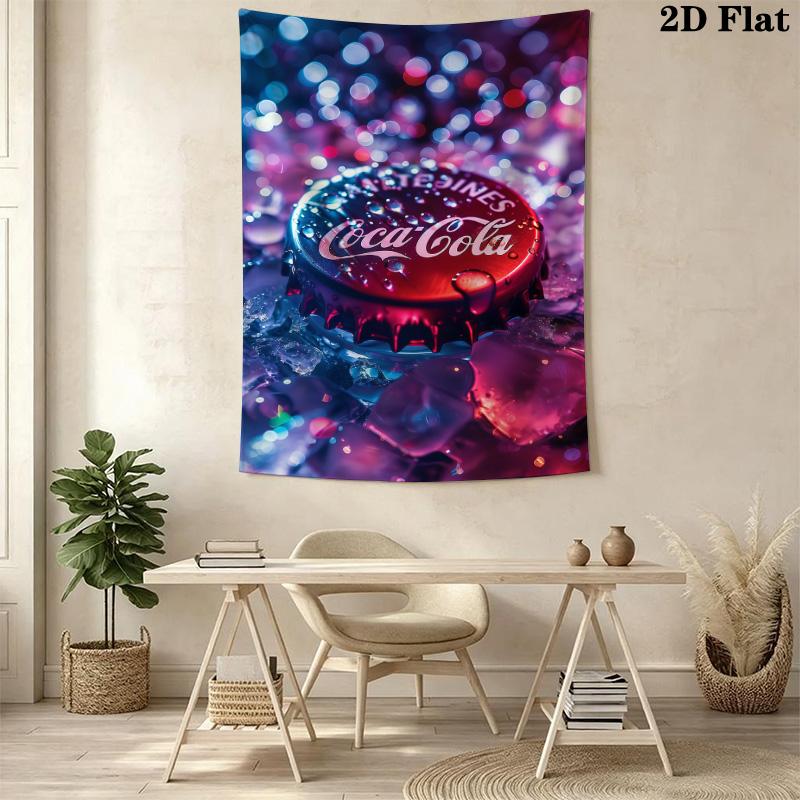 Cocacola Bottles Ice Bucket Tapestry Wallmounted Fashion Print Atmospheric Background Cloth Wall Decoration Wall Covering Decoration