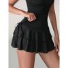 Versatile Women's Ruffle Mini Skirt, Tiered Flowy Skirt with Adjustable Drawstring, Feminine Casual Skirt for Summer & Daily Use