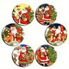 6pcs Snowman Santa Claus Coaster Wooden Coffee Cup Mat Christmas Drink Coaster  Christmas Party
