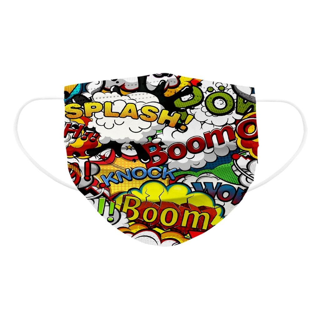 50pcs Kids Outdoor Cartoon Mask Droplet And Fog Prevention Transparent Face