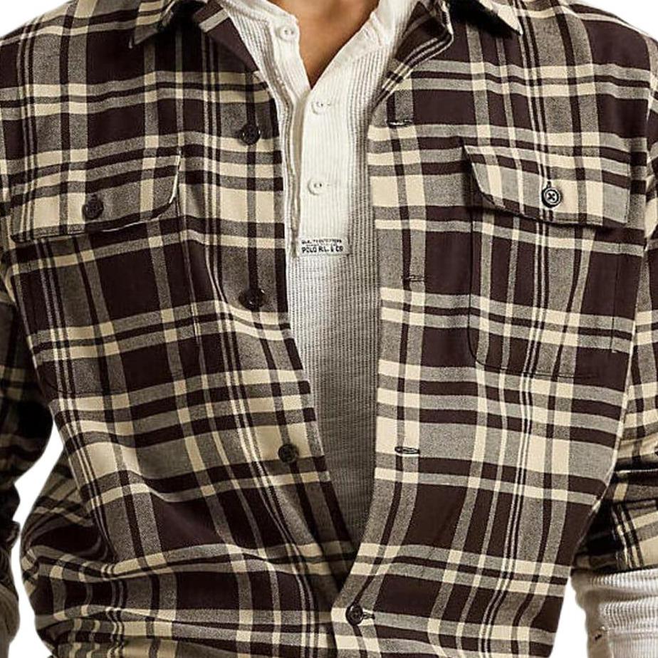 Polo Ralph Lauren Plaid Fleece Stretch Long Sleeve Shirt Men Shirts 710980823-001