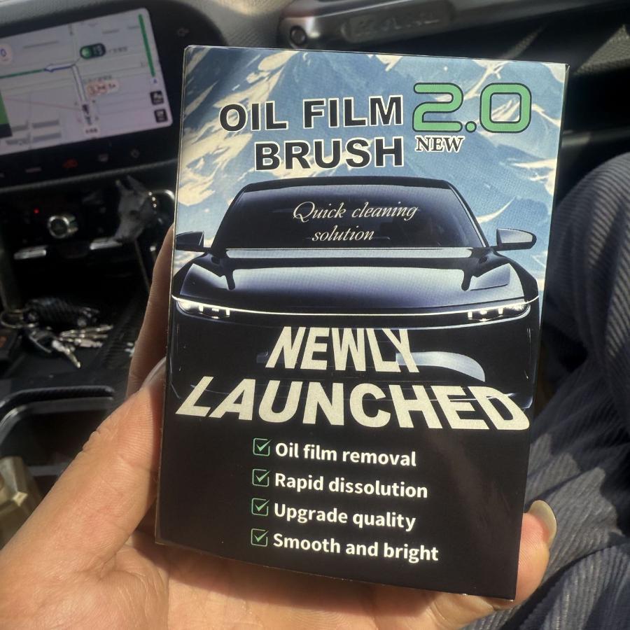 Upgrade Car Glass Oil Film Remover Brush For Windshield Leakproof Cover Brush Auto Car Oil Film Cleaning Brush Window Polishing