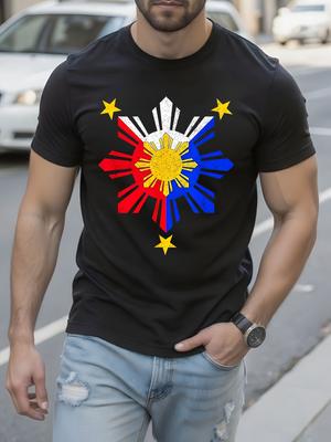 Filipino Flag Tshirt - Philippine Sun and Stars Design - ...